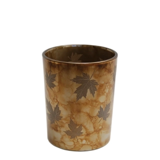 Svícen domek sklo pr.10x12,5cm hnědá