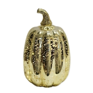 Dýně sklo LED pr.11V17,8cm zlatá