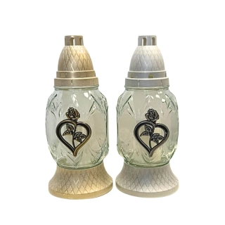 Svícen hřbitovní sklo/pvc 25cm