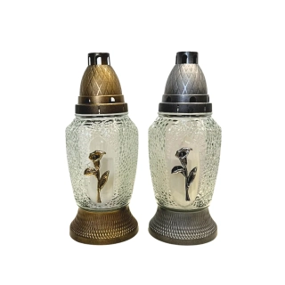 Svícen hřbitovní sklo/pvc 25cm