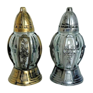 Svíce hřbitovní sklo/pvc 27cm