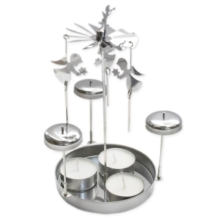 Vánoční kolotoč kov 19,5cm stříbrná