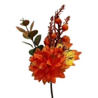 Větvička textil podzim 20cm oranž