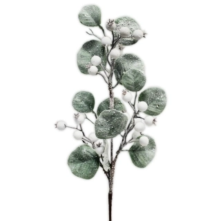 Větev vánoční textil 50cm bílá
