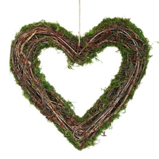 Srdce proutí 31cm natur