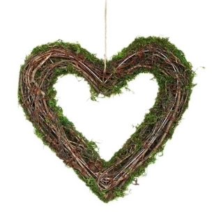 Srdce proutí 21cm natur