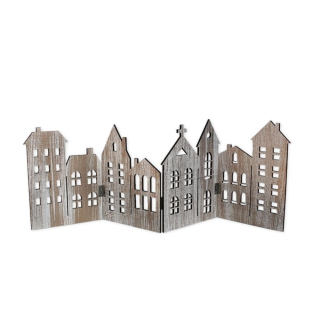 Domky skládací dřevo 39,5cm patina