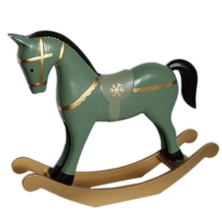 Houpací kůň dřevo D38cm zelený