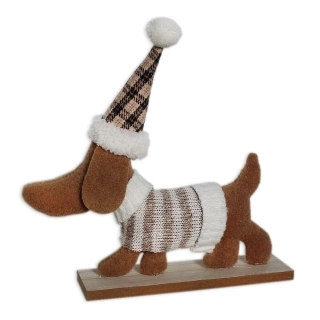 Jezevčík textil D24cm béžová