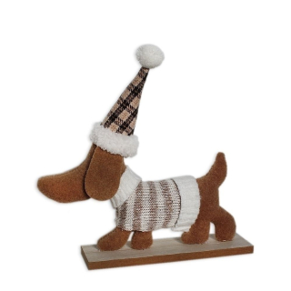 Jezevčík textil D18cm béžová