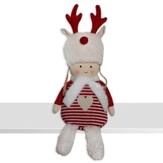 Holka textil V46cm bílá