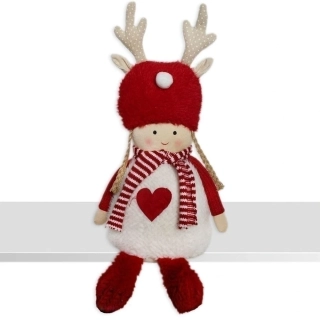 Holka textil V46cm červená