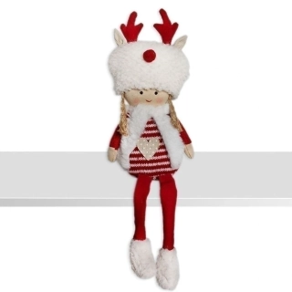 Holka nohatá textil V40cm bílá