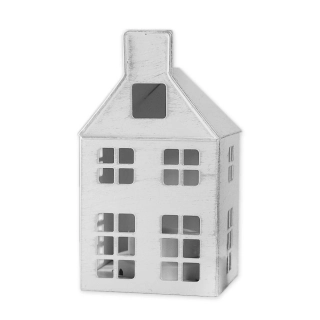 Domek lucerna kov V15,3cm bílá