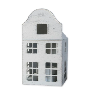 Domek lucerna kov V15,3cm bílá