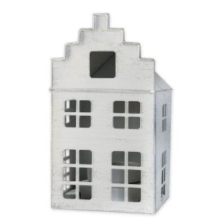 Domek lucerna kov V15,3cm bílá