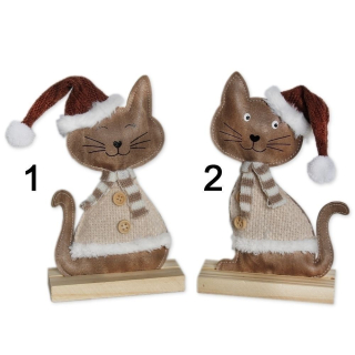 Kočka koženka V19cm hnědá mix