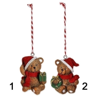 Medvídek závěs polyresin V6cm hnědá