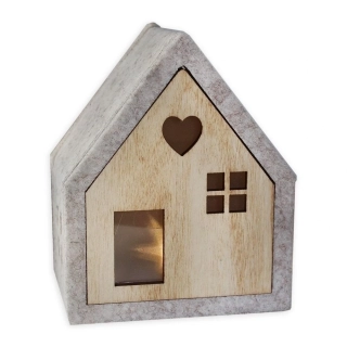 Domek filc LED V10cm béžová