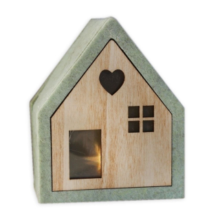 Domek filc LED V10cm mint