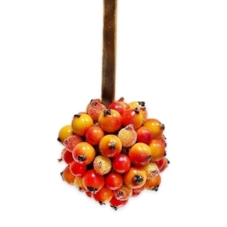 Koule závěs bobule 8cm oranž