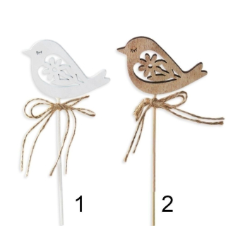 Ptáček zápich dřevo 30cm mix