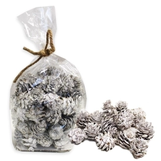 Mini šišky 120g white bílá/stříbrná