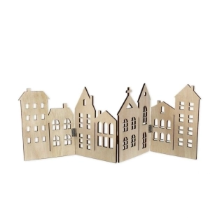 Domky skládací dřevo 39,5cm natural