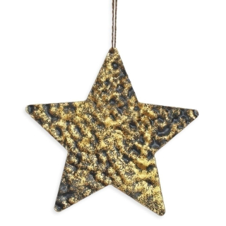 Hvězda závěs kov pr.15cm antická zlatá