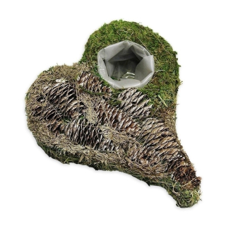 Srdce proutí/kůra 32cm natural