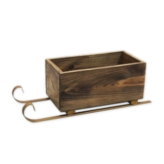 Sáňky obal dřevo/kov 35cm