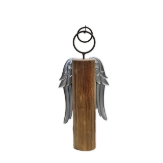 Anděl dřevo/plech 26cm natural