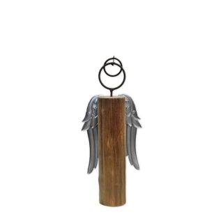Anděl dřevo/plech 21cm natural