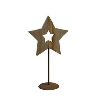 Hvězda dekorace dřevo 29cm