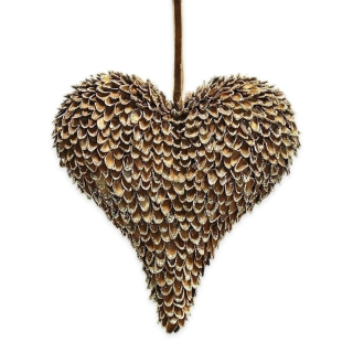 Srdce závěs šišky 20,5cm  vánoční
