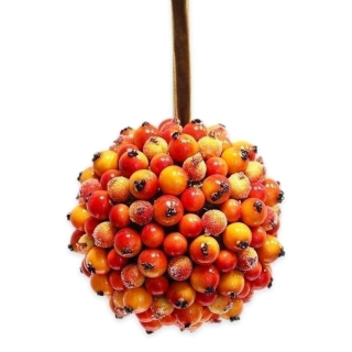 Koule závěs bobule 12,5cm oranž