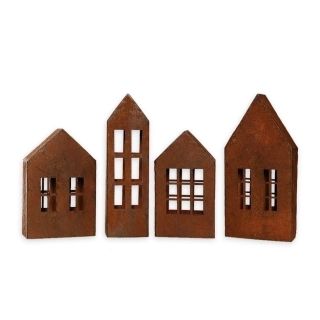 Domky kov 4ks/14cm rustik