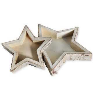Hvězda tác dřevo 2ks/pr.20/30cm