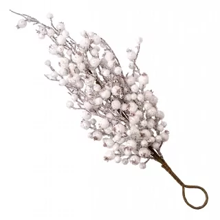 Větev bobule umělá 64cm bílá