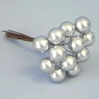 Zápich přízdoba bobule pr. 1cm S/12 stříbrná