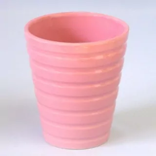 Obal keramika vlnka 13,4cm růžová lesk