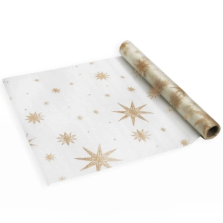 Organza vánoční 36cm/5m krém