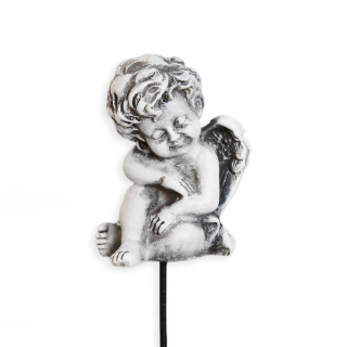 Anděl zápich polyresin 4x17cm šedá