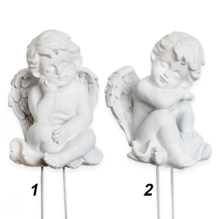 Anděl zápich polyresin 23cm bílá