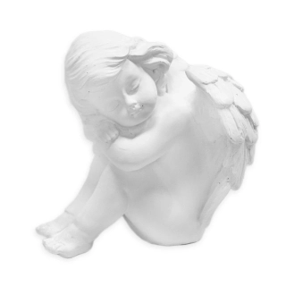 Anděl pietní polyresin 13,5cm bílá