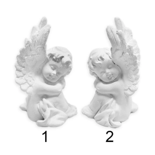 Anděl pietní polyresin V9cm bílá mix