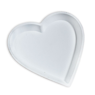 Srdce tác dřevo 16,5cm bílá