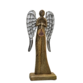 Anděl kov/dřevo V27cm
