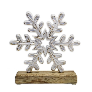 Vločka dřevo/keramika pr.17,5cm