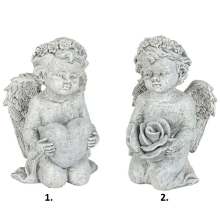 Anděl polyresin V11,5cm šedý